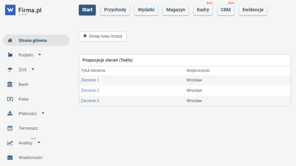 Integracja Taelo.pl z wFirma.pl - Moduł Propozycje zleceń